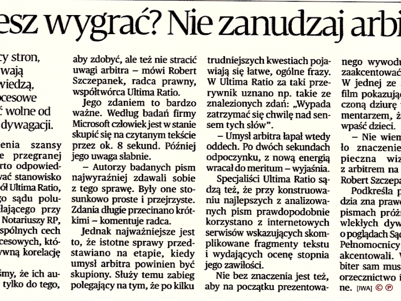 Chcesz wygrać? Nie zanudzaj arbitra